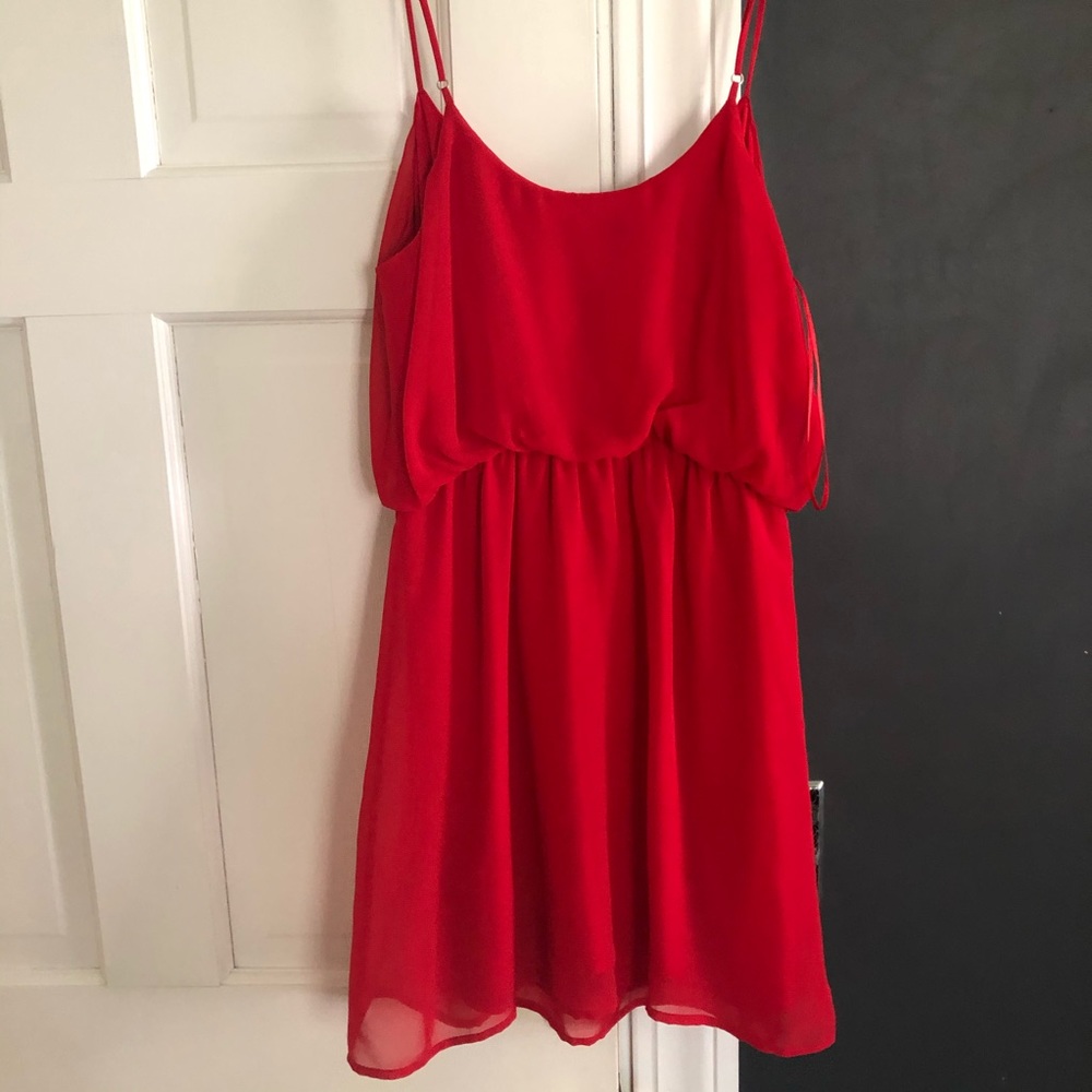 Red loose fitting cocktail dress